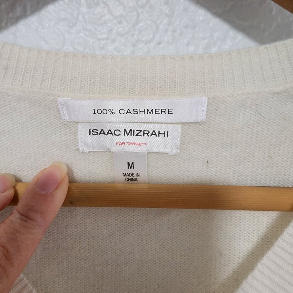 Women's Isaac Mizrahi For Target Pullover Sweater V-Neck 100% Cashmere Size M - Picture 3 of 14